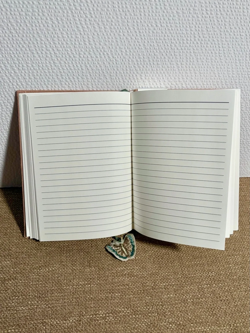 Beaded & Embroidered Floral Hardcover Journal - Khaki